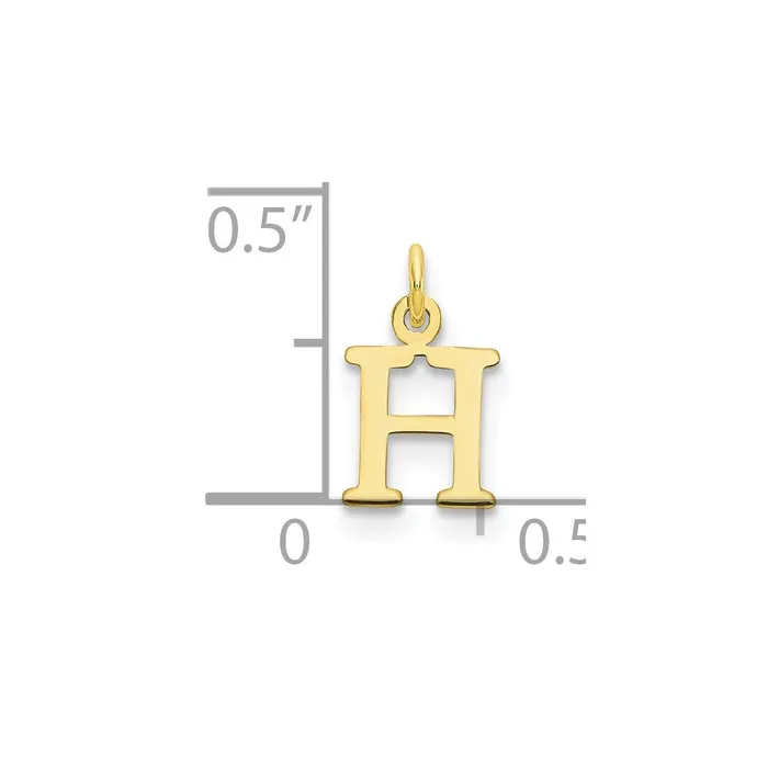 10k Yellow Gold Cutout Letter H Initial Charm TreasureFineJewelers Charm Necklaces