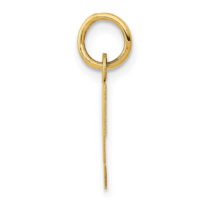 10k Yellow Gold Small Block Initial T Charm TreasureFineJewelers Charm Necklaces