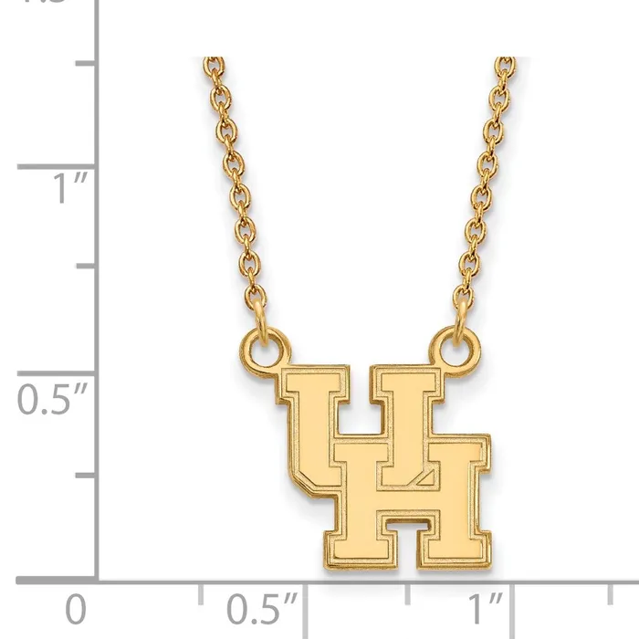 10K Yellow Gold University of Houston Small Pendant with Necklace TreasureFineJewelers Necklaces