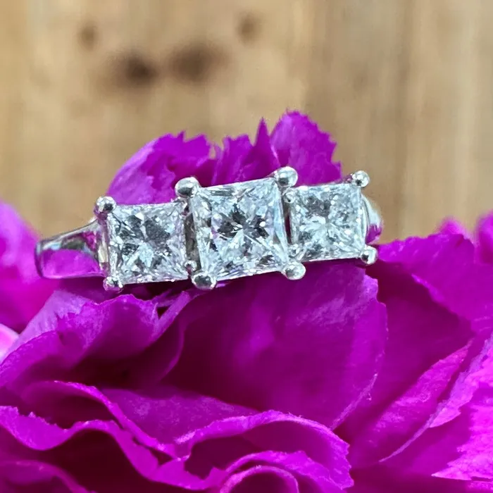 14 Karat White Gold and Platinum 3 Stone Diamond Ring 54100115 ONeills Estate Jewelry Rings 14 Karat White Gold and Platinum 3 Stone Diamond Ring 54100115 ONeills Estate Jewelry Rings