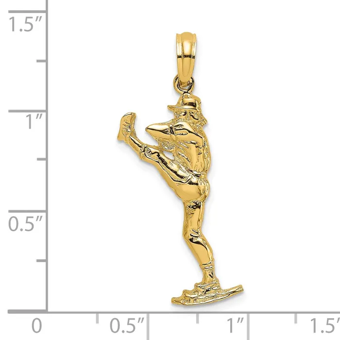14K 2D Baseball Pitcher On Mound Charm TreasureFineJewelers Charm Necklaces