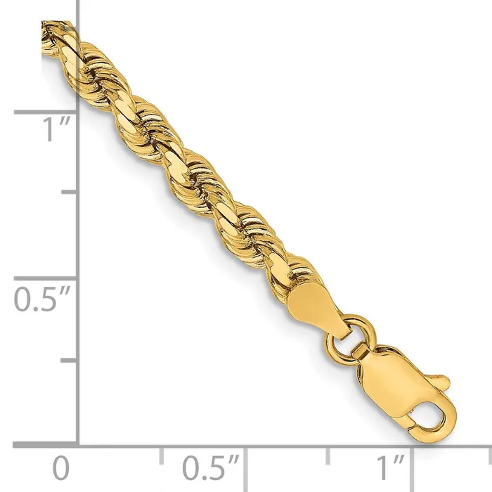 14K 375mm DiamondCut Rope Chain TreasureFineJewelers Necklaces
