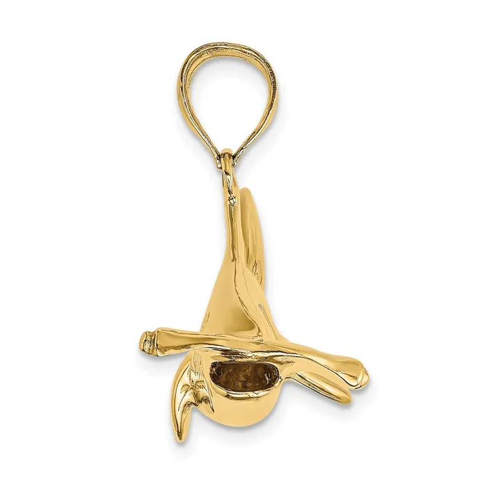14K 3D Hammerhead Shark Charm TreasureFineJewelers Charm Necklaces