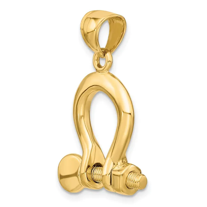 14K 3D Large Shackle Charm TreasureFineJewelers Charm Necklaces