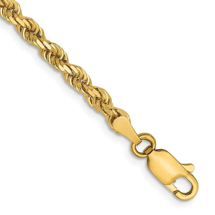 14K 3mm DiamondCut Rope Chain TreasureFineJewelers Necklaces