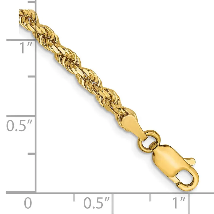 14K 3mm DiamondCut Rope Chain TreasureFineJewelers Necklaces