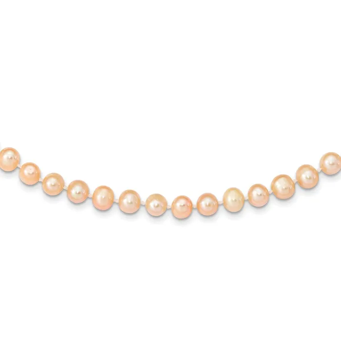 14k 78mm Pink Near Round Freshwater Cultured Pearl Necklace TreasureFineJewelers Necklaces 14k 78mm Pink Near Round Freshwater Cultured Pearl Necklace TreasureFineJewelers Necklaces