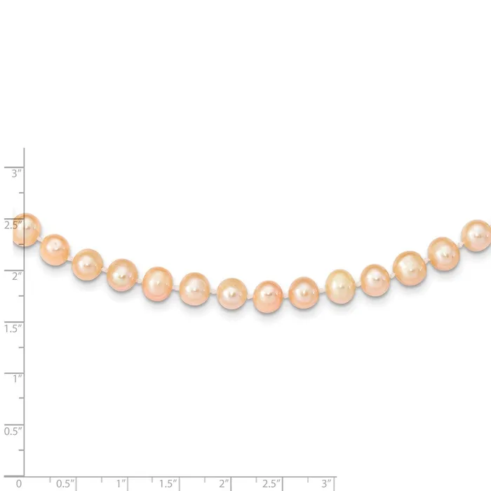 14k 78mm Pink Near Round Freshwater Cultured Pearl Necklace TreasureFineJewelers Necklaces