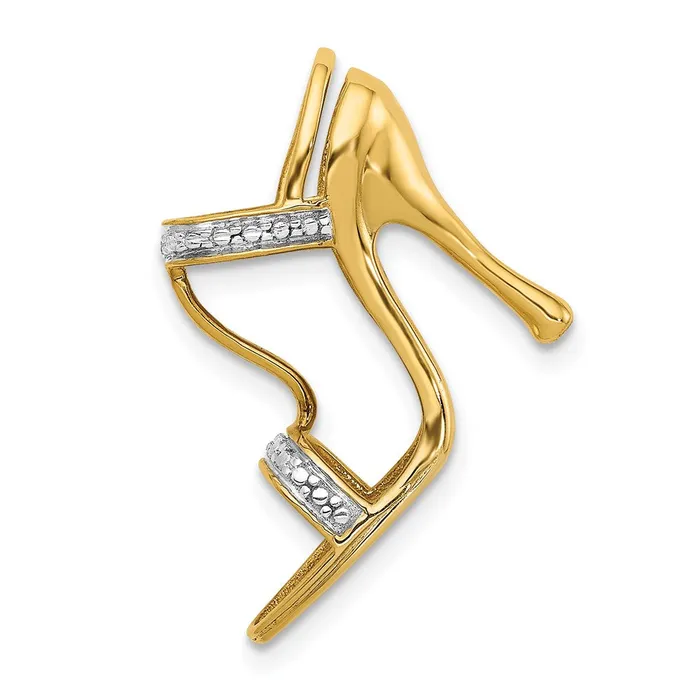 14k and Rhodium Solid 3D 01ct Diamond High Heel Charm TreasureFineJewelers Charm Necklaces 14k and Rhodium Solid 3D 01ct Diamond High Heel Charm TreasureFineJewelers Charm Necklaces