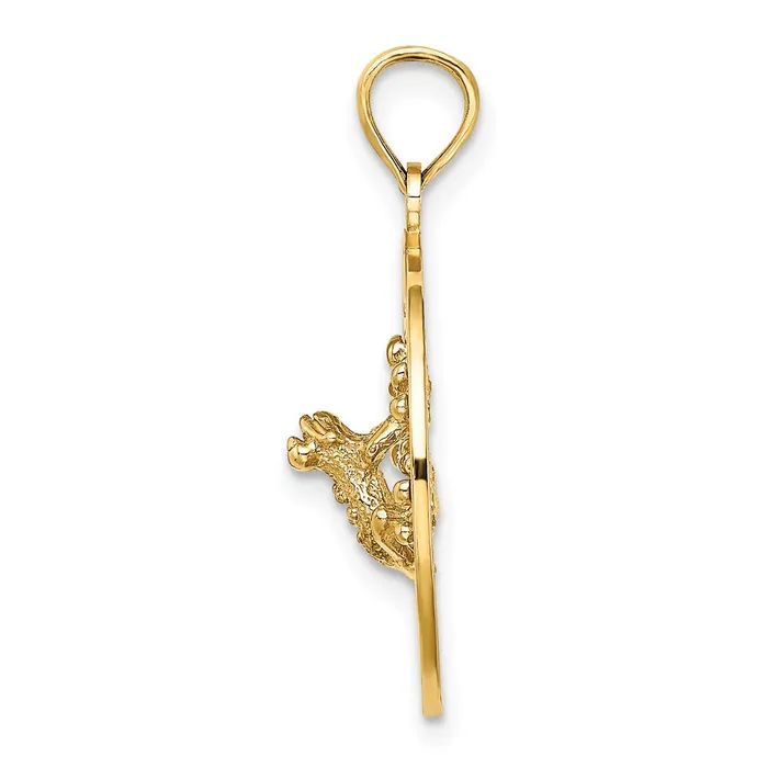 14K ANTIGUA WI Circle w Frog Charm TreasureFineJewelers Charm Necklaces