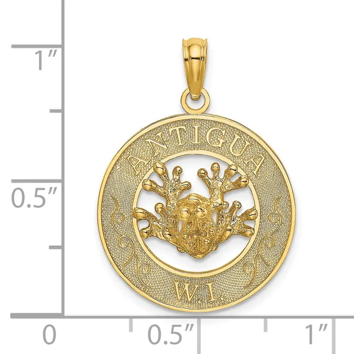 14K ANTIGUA WI Circle w Frog Charm TreasureFineJewelers Charm Necklaces