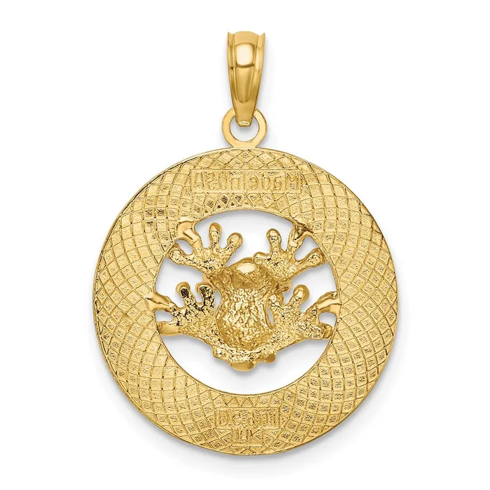 14K ANTIGUA WI Circle w Frog Charm TreasureFineJewelers Charm Necklaces