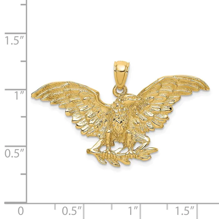 14K Eagle w Wings Spread Charm TreasureFineJewelers Charm Necklaces