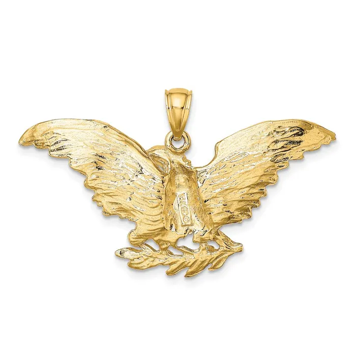14K Eagle w Wings Spread Charm TreasureFineJewelers Charm Necklaces