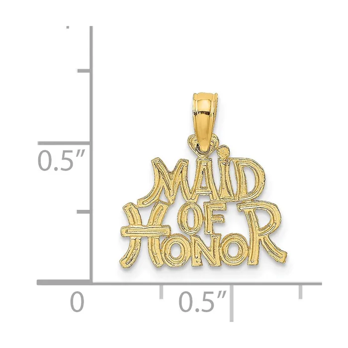 14k MAID OF HONOR Charm TreasureFineJewelers Charm Necklaces