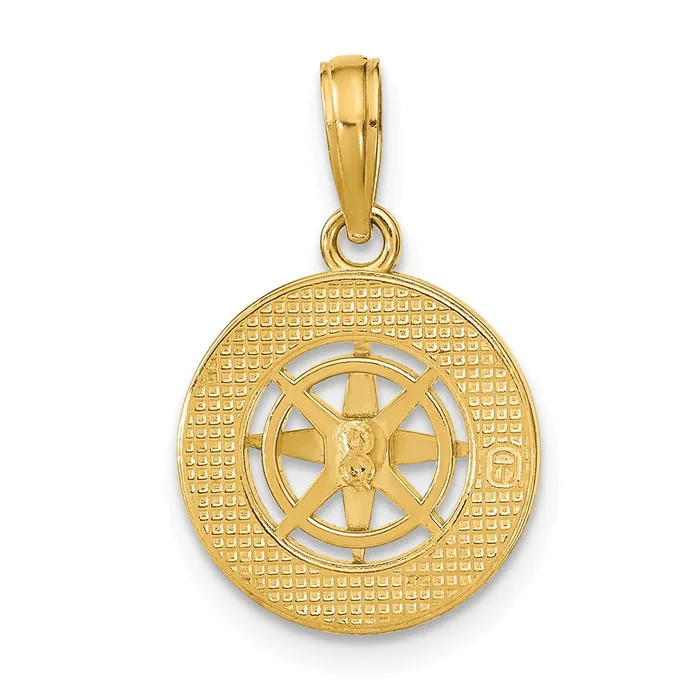 14K Nautical Compass Charm TreasureFineJewelers Charm Necklaces