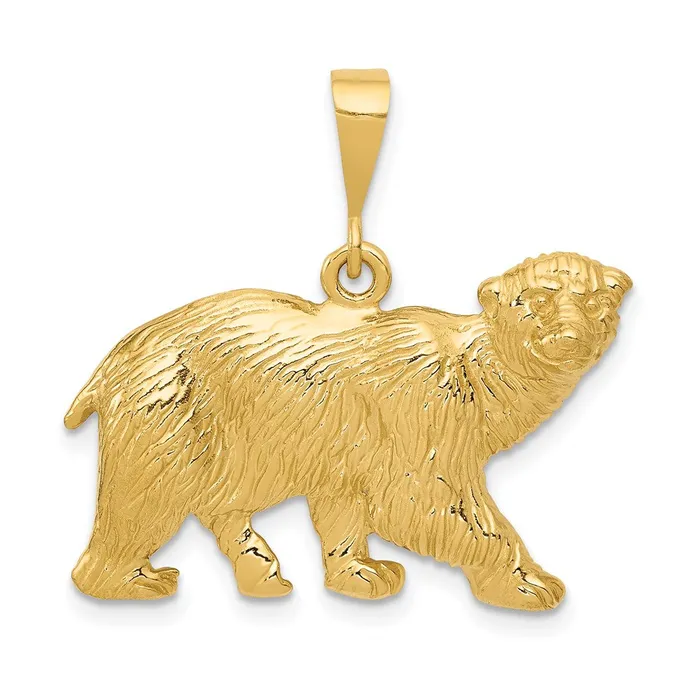 14k Polar Bear Charm TreasureFineJewelers Charm Necklaces
