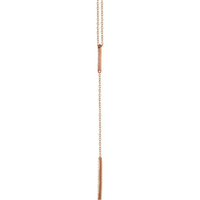 14K Rose 15 CTW Diamond Bar Y 1618 Necklace TreasureFineJewelers Necklaces