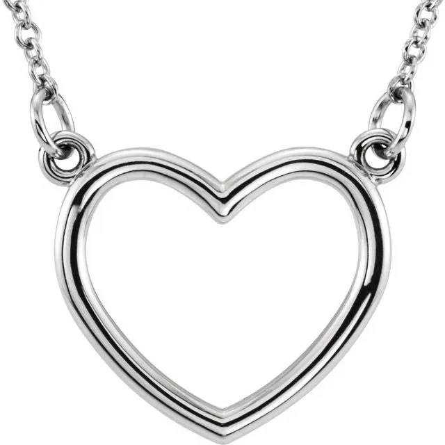 14K Rose 10x1075 mm 16 Heart Necklace TreasureFineJewelers Necklaces