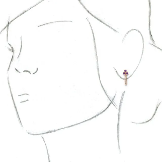 14K Rose Amethyst 14 CTW Diamond JHoop Earrings TreasureFineJewelers Earrings