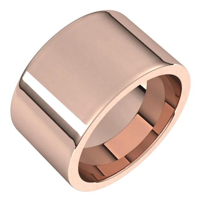 14K Rose Gold 12 mm flat comfort fit Wedding Band TreasureFineJewelers Rings 14K Rose Gold 12 mm flat comfort fit Wedding Band TreasureFineJewelers Rings