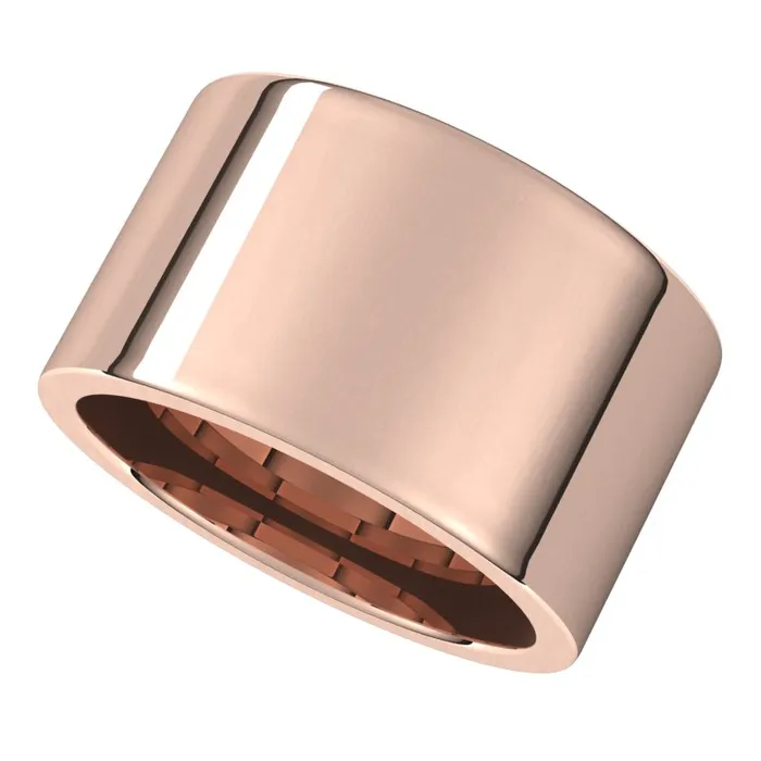 14K Rose Gold 12 mm flat comfort fit Wedding Band TreasureFineJewelers Rings