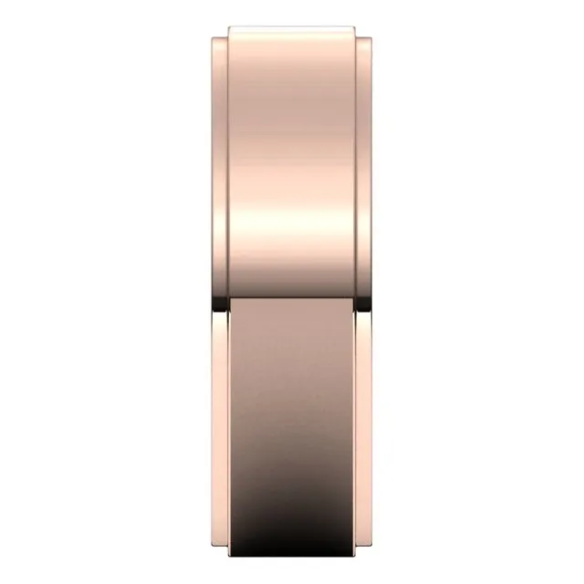 14K Rose Gold 6 mm Standard Weight Flat Edge Wedding Band TreasureFineJewelers Rings