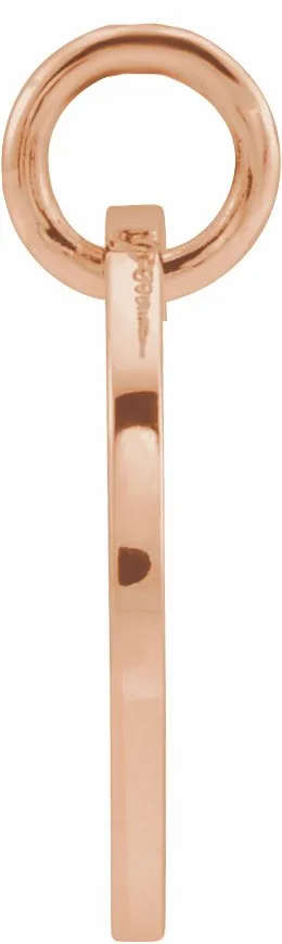 14K Rose Gold Initial L 10 mm Disc Pendant TreasureFineJewelers Necklaces