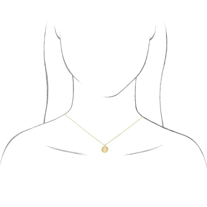 14K Rose Gold Initial L 10 mm Disc Pendant TreasureFineJewelers Necklaces