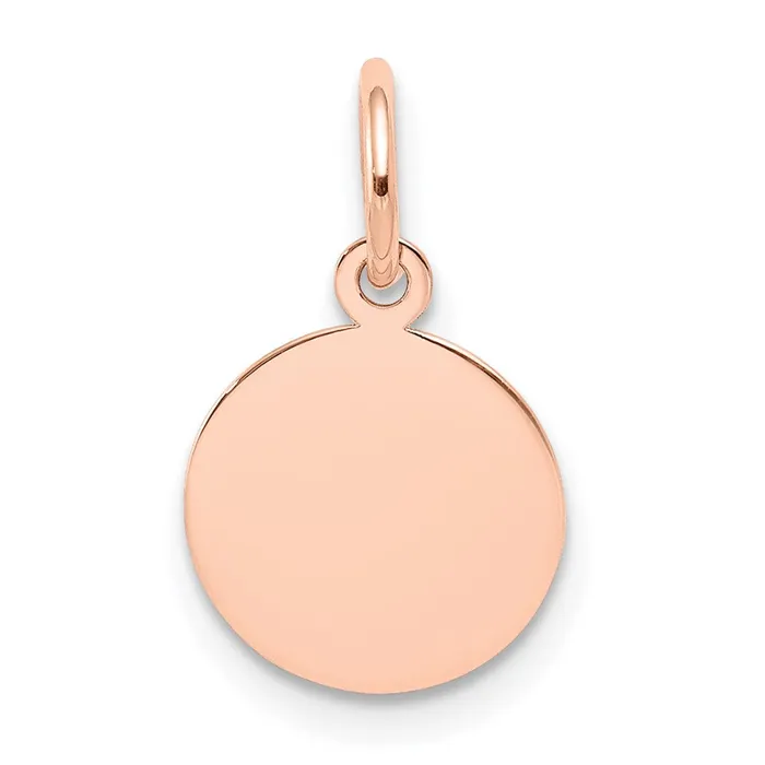 14k Rose Gold Plain 018 Gauge Circular Engraveable Disc Charm TreasureFineJewelers Charm Necklaces 14k Rose Gold Plain 018 Gauge Circular Engraveable Disc Charm TreasureFineJewelers Charm Necklaces