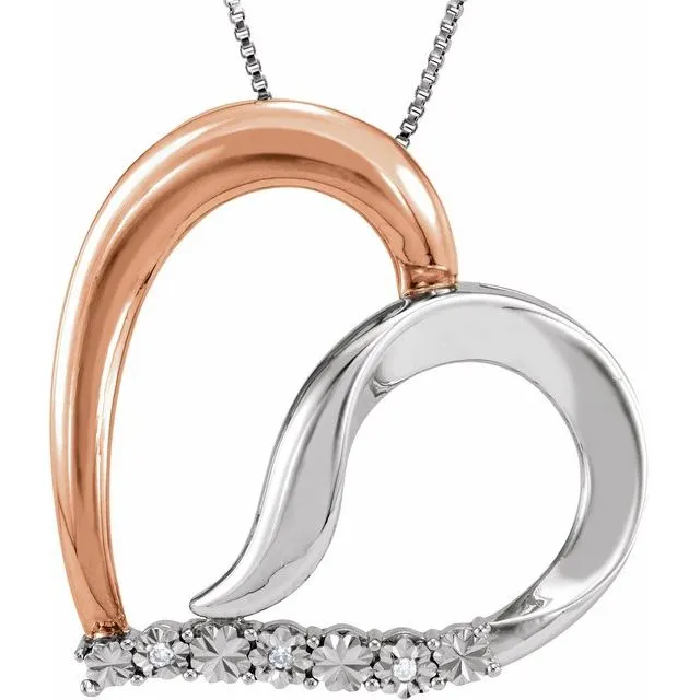 14K Rose GoldPlated Sterling Silver 02 CTW Natural Diamond Heart 18 Necklace TreasureFineJewelers Necklaces 14K Rose GoldPlated Sterling Silver 02 CTW Natural Diamond Heart 18 Necklace TreasureFineJewelers Necklaces
