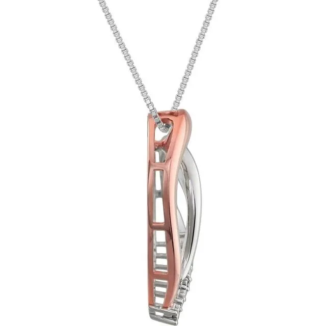 14K Rose GoldPlated Sterling Silver 02 CTW Natural Diamond Heart 18 Necklace TreasureFineJewelers Necklaces