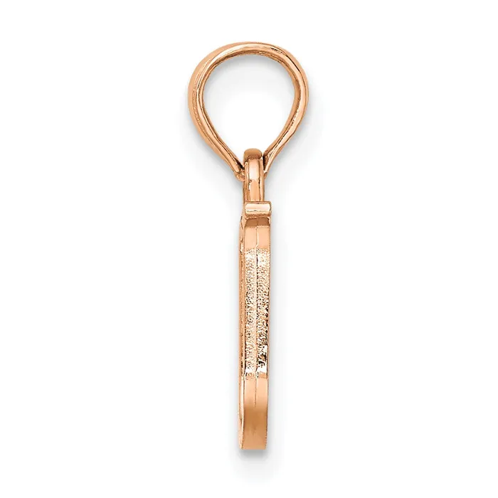14K Rose Gold Polished Block Letter U Initial Pendant TreasureFineJewelers Necklaces