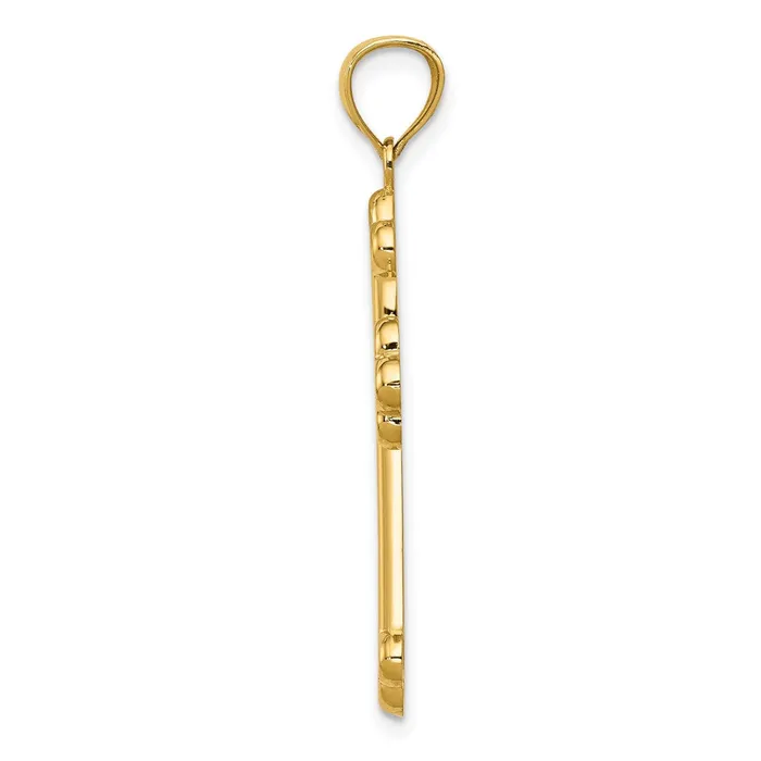 14K Satin and Polished Budded Cross Pendant TreasureFineJewelers Necklaces