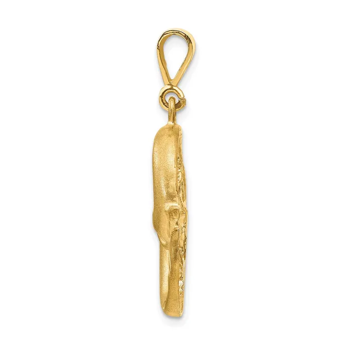 14k Satin Diamondcut Pisces Zodiac Charm TreasureFineJewelers Charm Necklaces