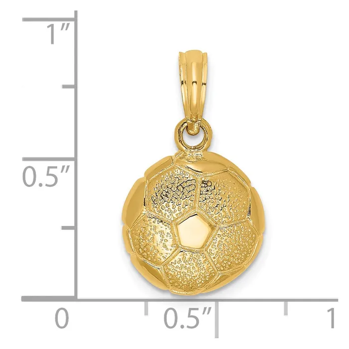 14k Solid Polished OpenBacked Soccer Ball Charm TreasureFineJewelers Charm Necklaces