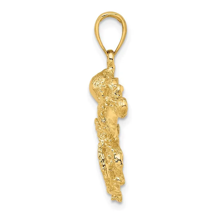 14K Textured Octopus Charm TreasureFineJewelers Charm Necklaces