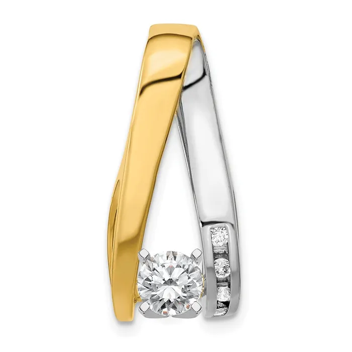 14k Twotone AA Diamond Semi Mount Peg Slide TreasureFineJewelers Rings