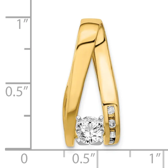 14k Twotone AA Diamond Semi Mount Peg Slide TreasureFineJewelers Rings