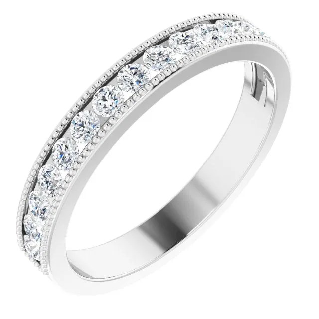 14K White 12 CTW Natural Diamond Milgrain Anniversary Band TreasureFineJeweler Rings 14K White 12 CTW Natural Diamond Milgrain Anniversary Band TreasureFineJeweler Rings