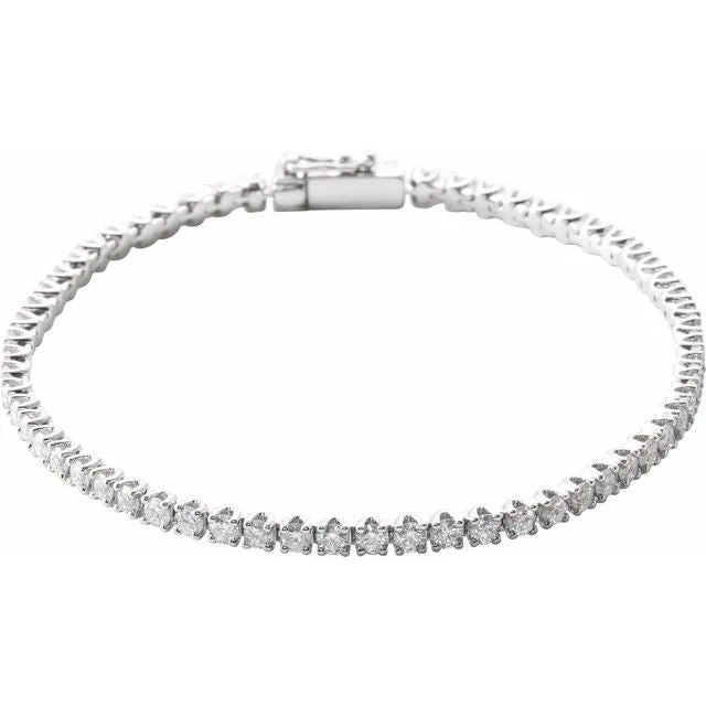 14K White 3 CTW Diamond Line 7 Bracelet TreasureFineJewelers Bracelets 14K White 3 CTW Diamond Line 7 Bracelet TreasureFineJewelers Bracelets