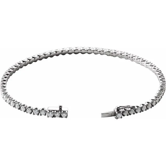 14K White 3 CTW Diamond Line 7 Bracelet TreasureFineJewelers Bracelets
