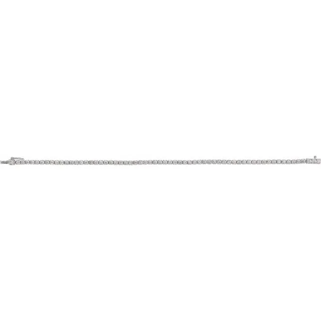 14K White 3 CTW Diamond Line 7 Bracelet TreasureFineJewelers Bracelets