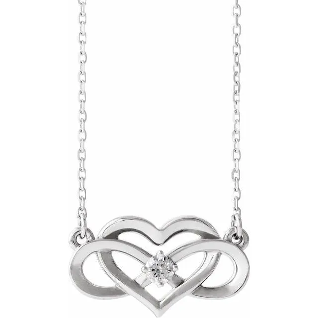 14K White Gold 110 CTW Natural Diamond InfinityInspired Heart 1618 Necklace TreasureFineJewelers Necklaces 14K White Gold 110 CTW Natural Diamond InfinityInspired Heart 1618 Necklace TreasureFineJewelers Necklaces