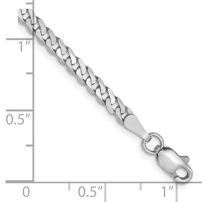 14K White Gold 29mm Flat Beveled Curb Chain TreasureFineJewelers Necklaces
