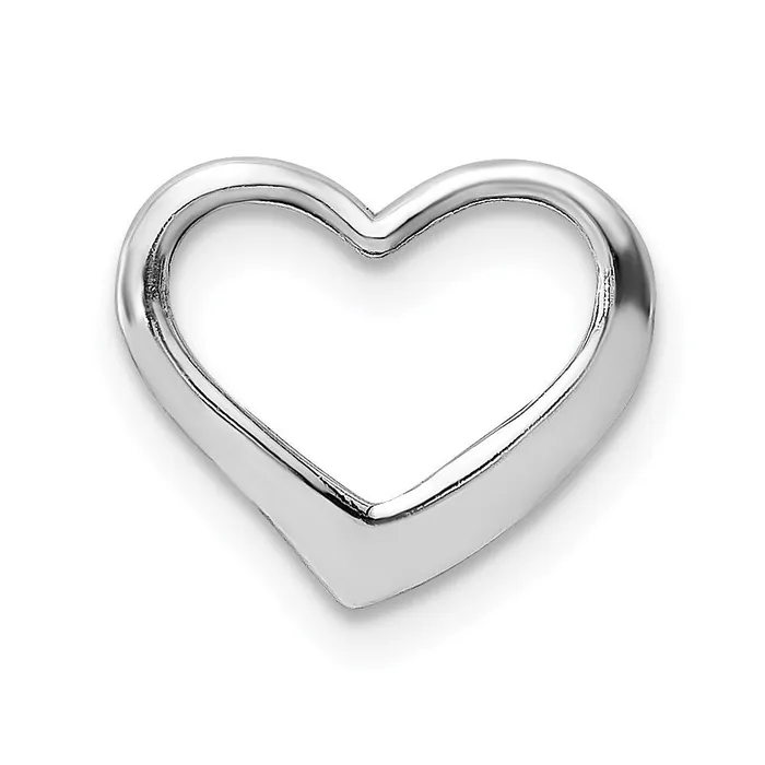 14K White Gold 2D Floating Heart Charm TreasureFineJewelers Charm Necklaces 14K White Gold 2D Floating Heart Charm TreasureFineJewelers Charm Necklaces