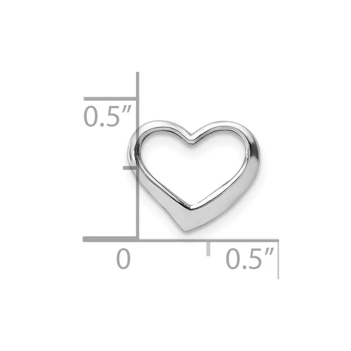 14K White Gold 2D Floating Heart Charm TreasureFineJewelers Charm Necklaces