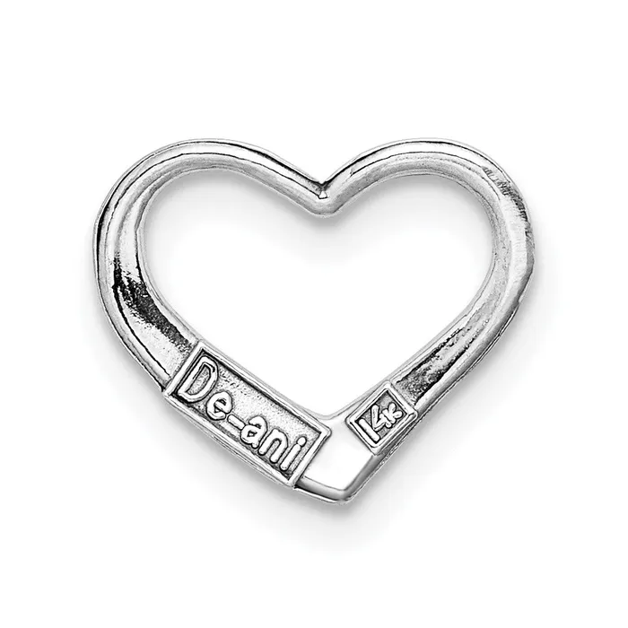 14K White Gold 2D Floating Heart Charm TreasureFineJewelers Charm Necklaces