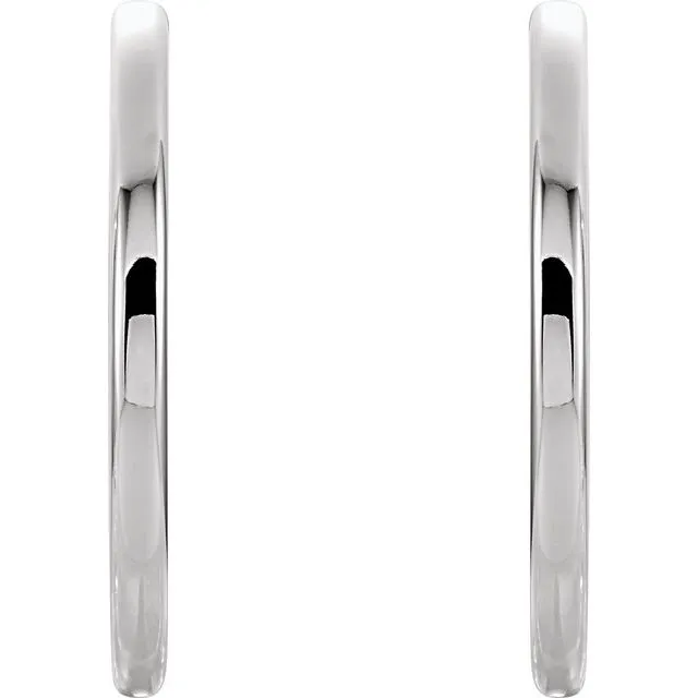 14K White Gold 24 mm Hinged Hoop Earrings TreasureFineJewelers Earrings