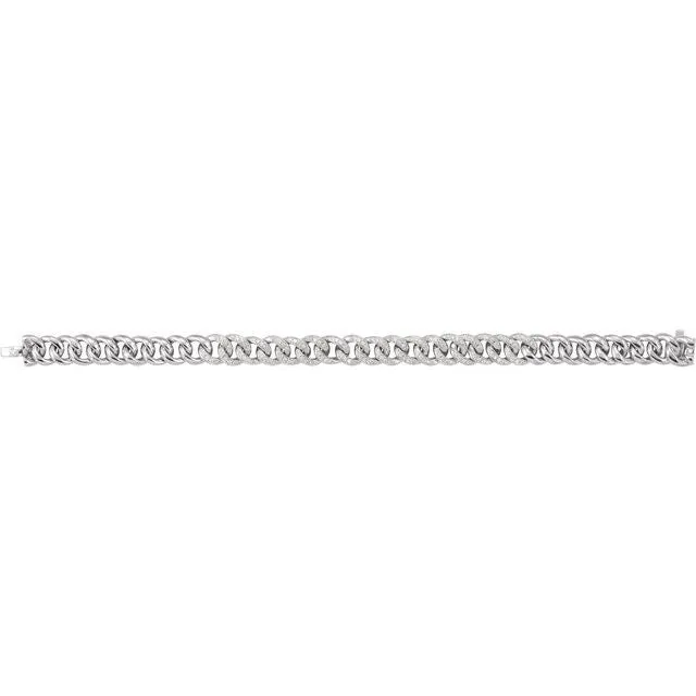 14K White Gold 34 CTW Natural Diamond Curb 7 Bracelet TreasureFineJewelers Bracelets